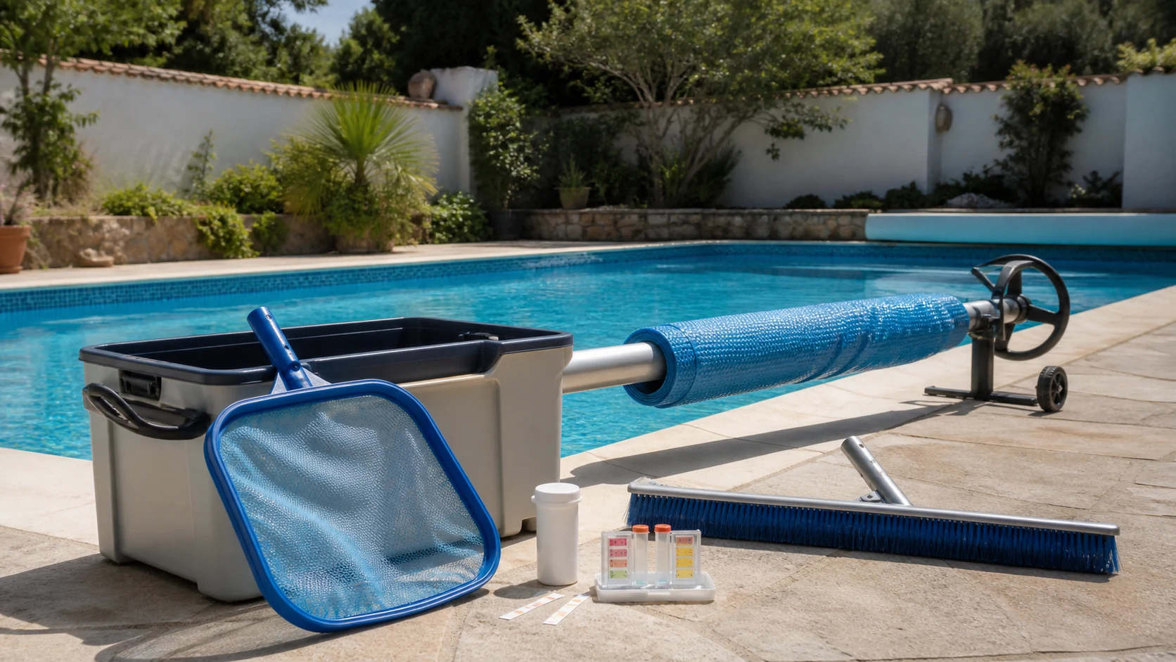 Imagem editorial do guia Kit de manutenção de piscina para o verão