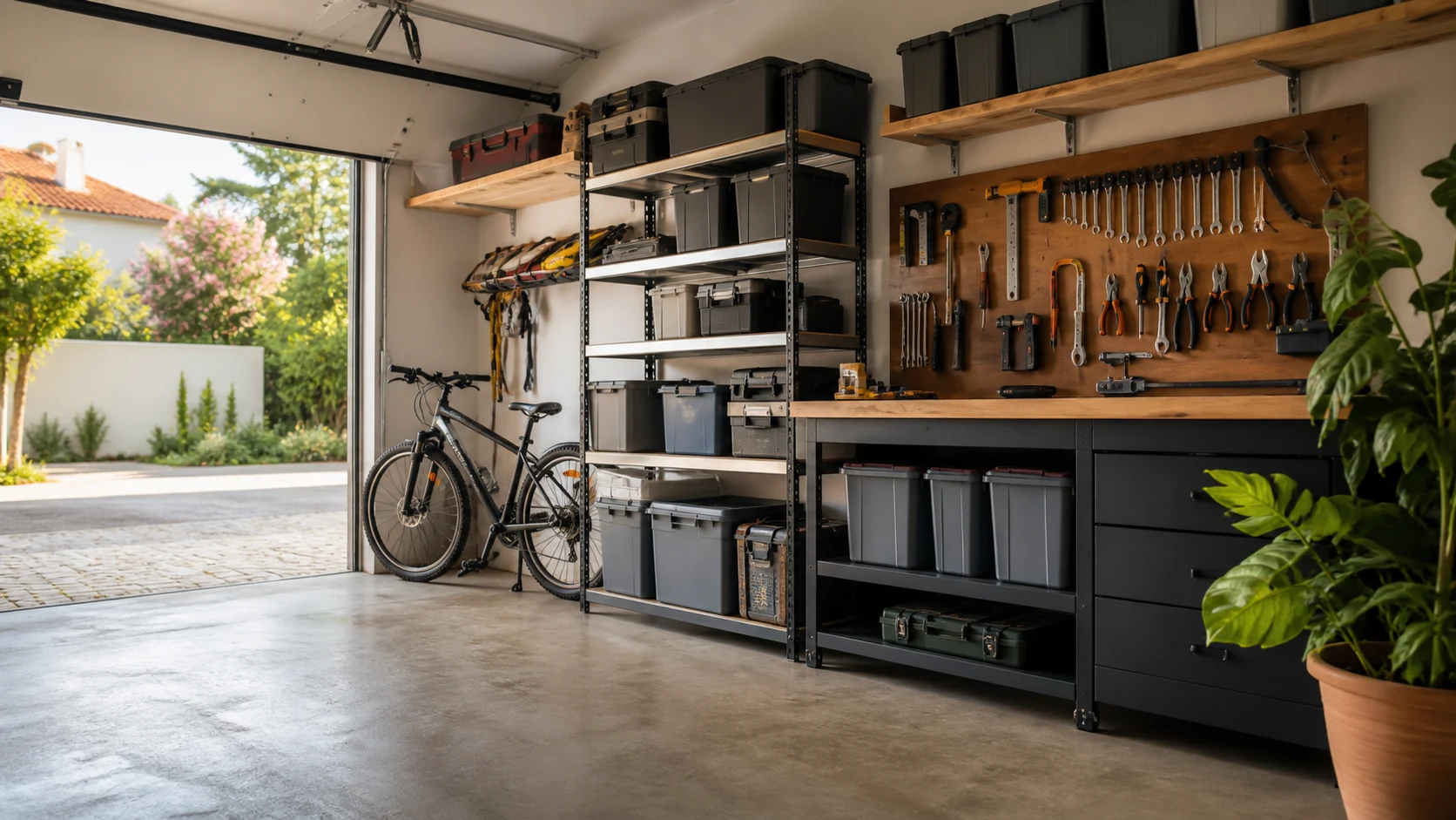 Imagem editorial do guia Produtos para garagem organizada
