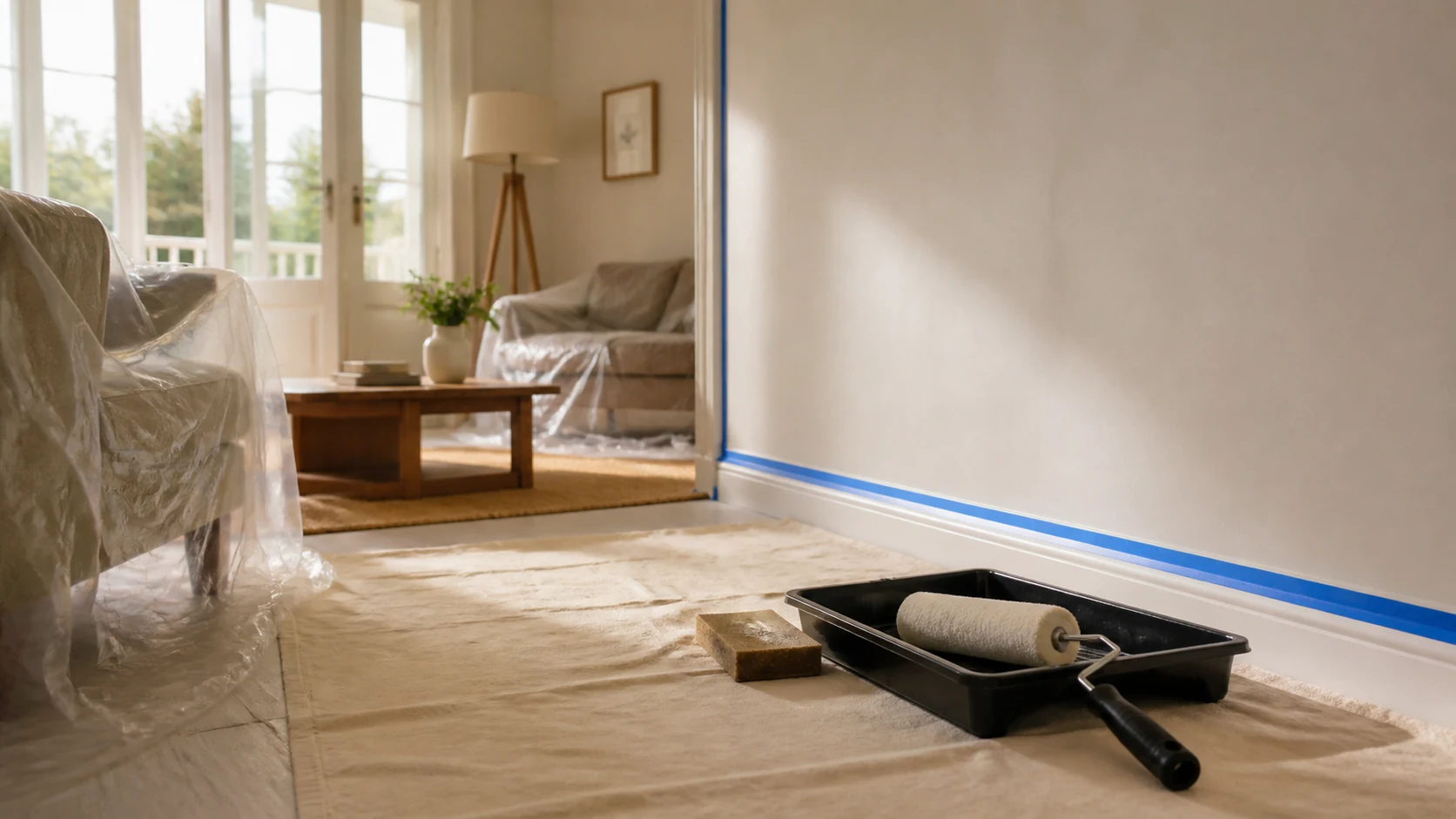 Imagem editorial do guia Produtos para pintar uma divisão sem sujar a casa